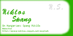 miklos spang business card